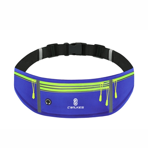 

CWILKES MF-008 Outdoor Sports Fitness Waterproof Waist Bag Phone Pocket, Style: Four Pockets(Blue)