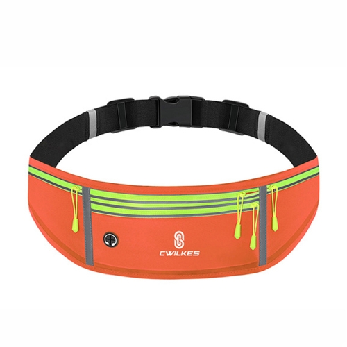 

CWILKES MF-008 Outdoor Sports Fitness Waterproof Waist Bag Phone Pocket, Style: Four Pockets(Orange)