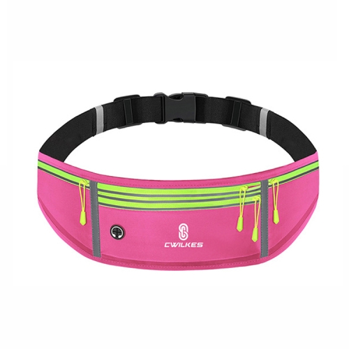 

CWILKES MF-008 Outdoor Sports Fitness Waterproof Waist Bag Phone Pocket, Style: Four Pockets(Rose Red)