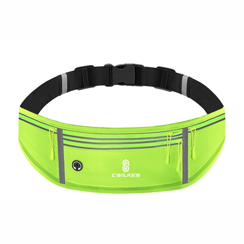 

CWILKES MF-008 Outdoor Sports Fitness Waterproof Waist Bag Phone Pocket, Style: Four Pockets(Fluorescent Green)