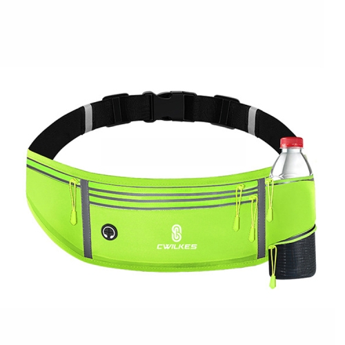 

CWILKES MF-008 Outdoor Sports Fitness Waterproof Waist Bag Phone Pocket, Style: With Water Bottle Bag(Fluorescent Green)