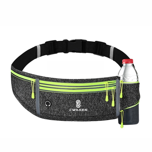 

CWILKES MF-008 Outdoor Sports Fitness Waterproof Waist Bag Phone Pocket, Style: With Water Bottle Bag(Hemp Gray)