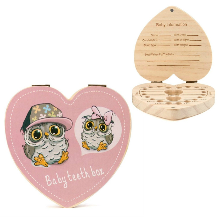 

Infant Color Printed Lanugo Baby Teeth Storage Wooden Box(Wear a Hat)