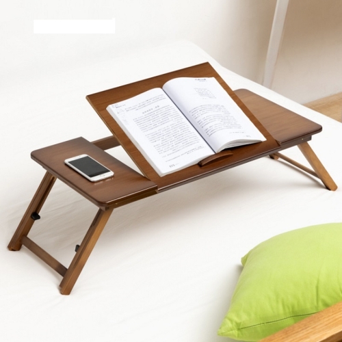 

741ZDDNZ Bed Use Folding Height Adjustable Laptop Desk Dormitory Study Desk, Specification: Classic Tea Color 88cm Thick Bamboo