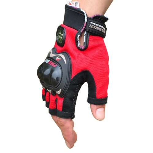 

PRO-BIKER PRO01C Outdoor Cycling Glove Motorcycle Anti-Drop Safety Protection Half-Finger Glove, Specification: M(Red)