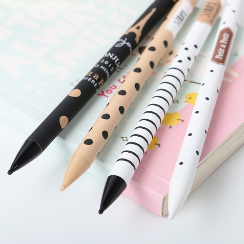 

4 PCS 0.5mm Cute Plastic Mechanical Pencil Lovely Dots Automatic Pen Kids Stationery