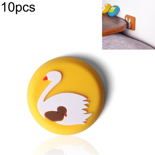 

10 PCS Crash Pad for Wall Door Handle Silicone Cushion Pad(Swan)