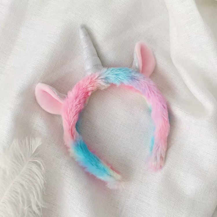 

2 PCS Stuffed Plush Toy Soft Unicorn Mask Eyeshade /Hair Hoop