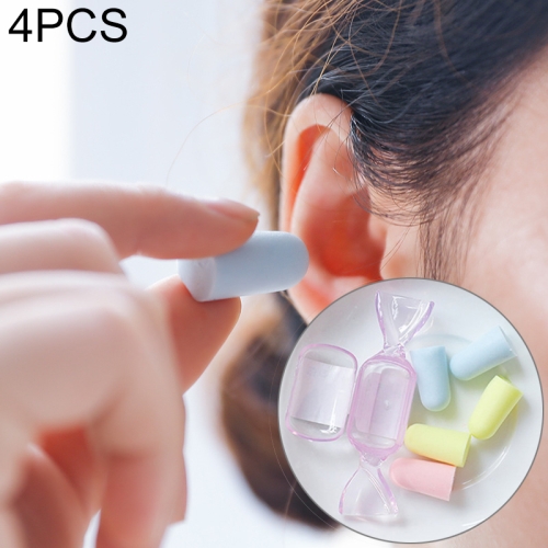 

4 PCS Candy Color Foam Anti-noise Earplugs, Random Color Delivery