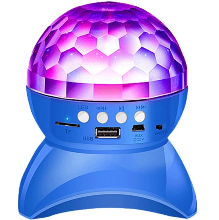 

Wireless Bluetooth Speaker 360 Degree Rotating Crystal Magic Ball Lights Colorful Stage Lights, Support 32GB TF Card & AUX(Blue)