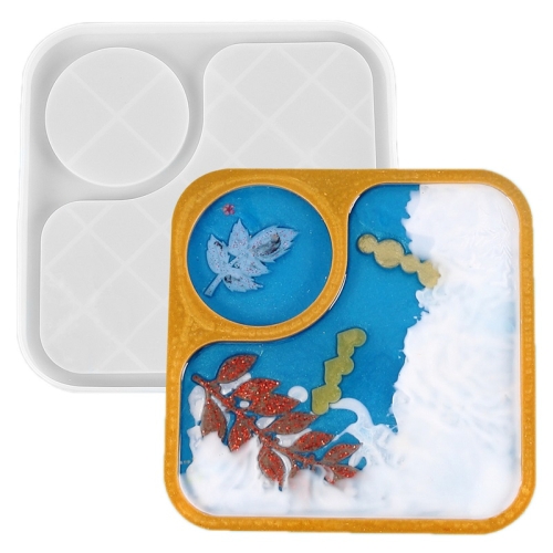 

DIY Crystal Glue Afternoon Tea Tray Decoration Silicone Mold, Specification: 60-707