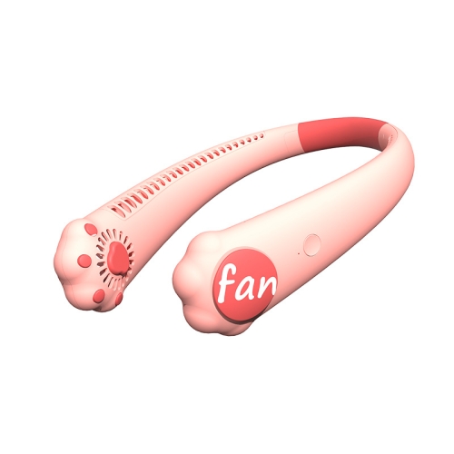 

F40 Cartoon Hanging Neck Fan Portable Silent Mini Lazy USB Leafless Fan(Pink)