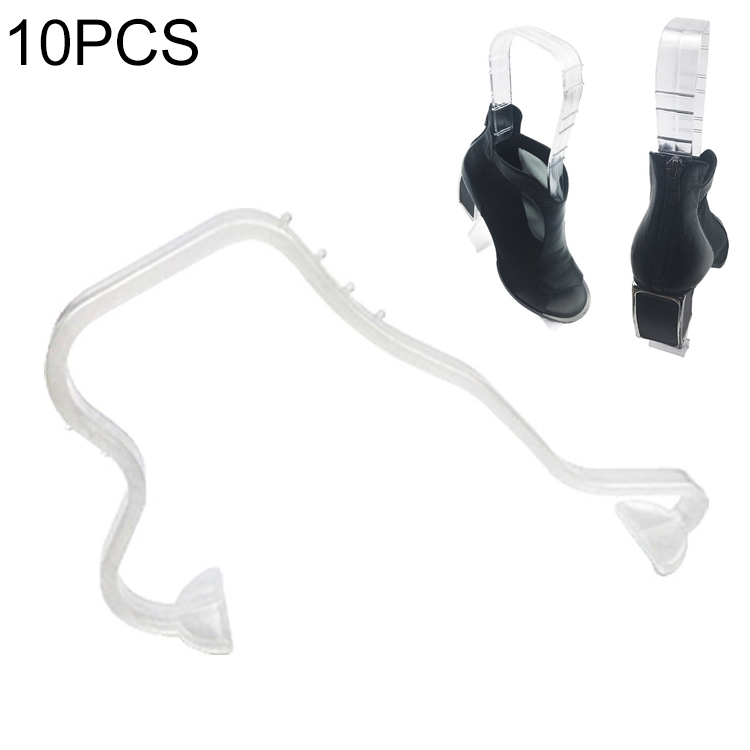 

10 PCS Plastic Thickened Transparent Elastic Anti-Wrinkle Anti-Flat Shoe Rack Shoe Store Display Shoe Rack, Colour: 3# Shoe Tree White
