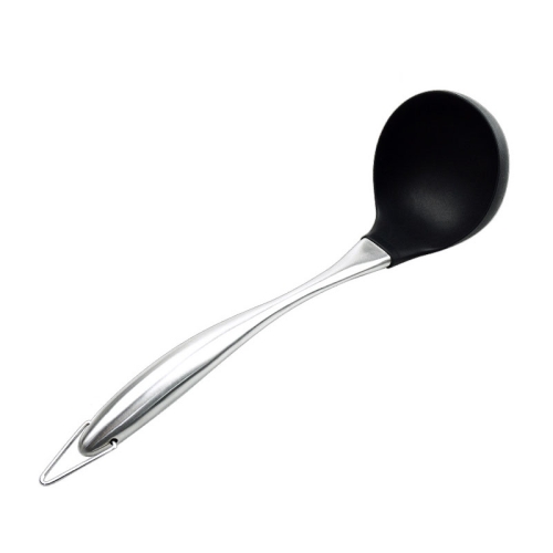 

Non-Stick Pot Silicone Cooking Utensils Stainless Steel Cooking Spoon Kitchen Spoon Shovel(Spoon)