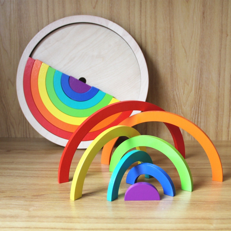 

Creative Rainbow Assembled Building Blocks Children Educational Toys