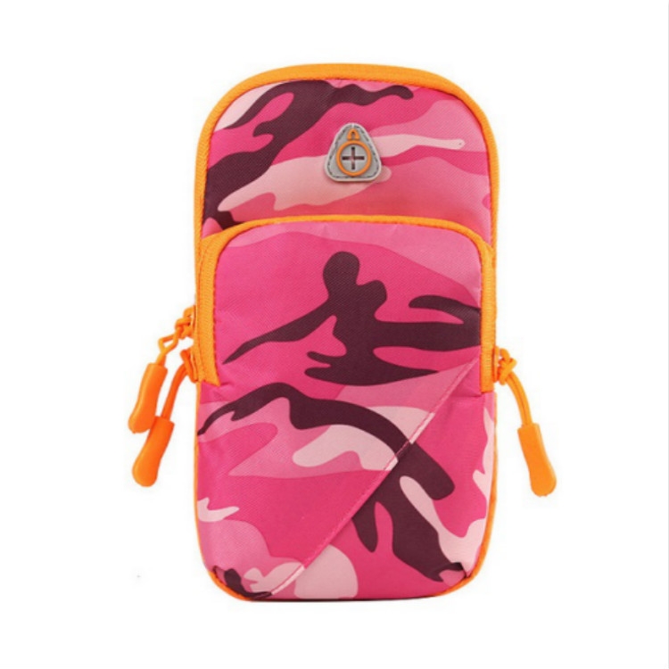 

6 inch Sports Running Mobile Phone Arm Band Sports Arm Bag(Camouflage Pink)