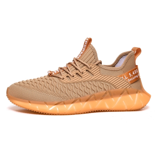 

Men Lightweight Breathable Mesh Sneakers Flying Woven Casual Running Shoes, Size: 38(Terracotta Colour)