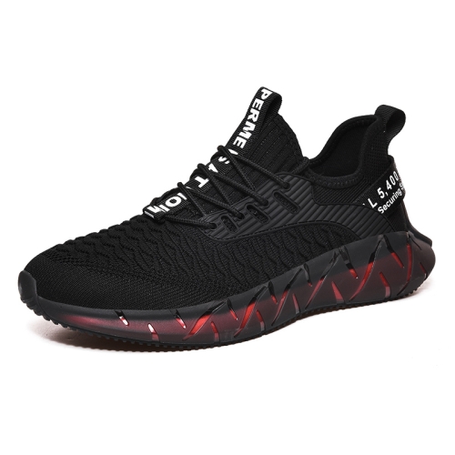 

Men Lightweight Breathable Mesh Sneakers Flying Woven Casual Running Shoes, Size: 39(Plus Velvet Winter Black)