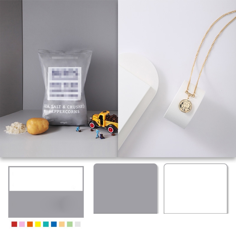 

60 X 60cm Non-Reflective Matte PVC Board Double-Sided Solid Color Photo Background Board Filming Photography Props(White + Gray )