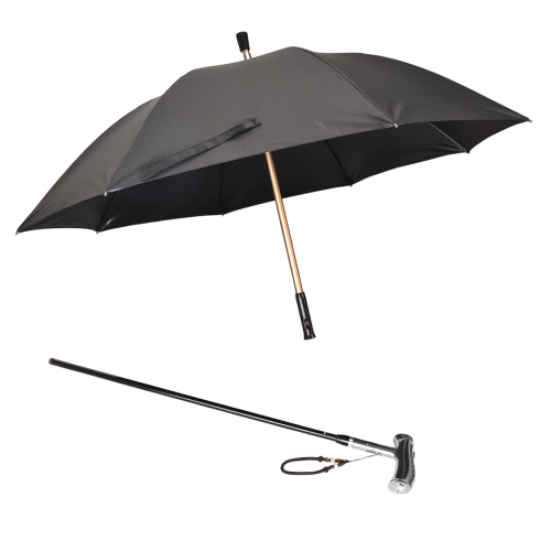 

MF--69 Multifunctional Climbing Crutch Umbrella Alarm Lighting Hand-Cranked Power Umbrella(Silver Gray)