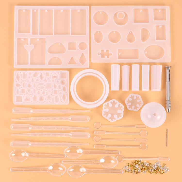 

128 Pieces Crystal Drip Mold Tool Set Ornament Pendant Silicone Mold Set(82018)