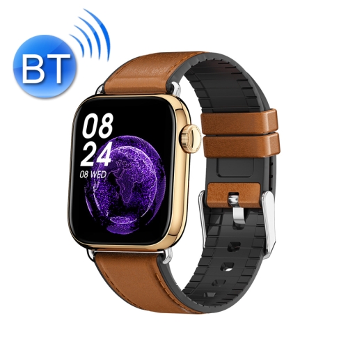 

QY03 Smart Business Watch Heart Rate Blood Pressure Step Information Push Sports Bracelet, Colour: Gold Brown Belt