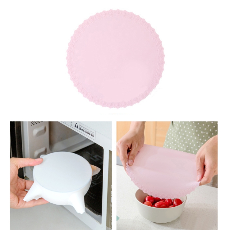 

Silicone Wrap Food Fresh Keeping Lid High Stretch Seal Vacuum Container Cover Storage Lid(Pink)