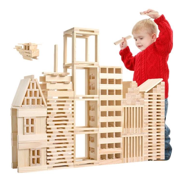 

100 PCS / Set Wooden Architectural Model Building Blocks Puzzle Children Early Education Toys