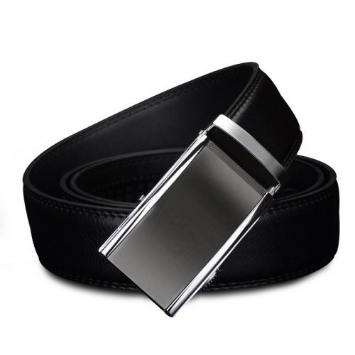 

COWATHER CZ022 Men Two-Layer Leather Casual Business Automatic Buckle Belt, Length: 110cm(Black)