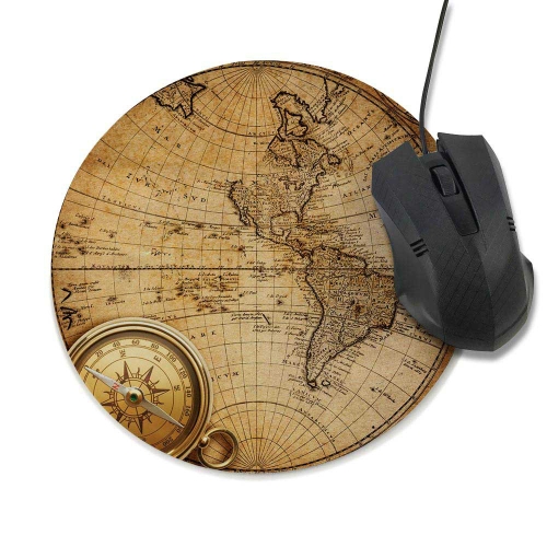 

3 PCS Retro Map Round Mouse Pad Game Office Non-Slip Mat, Specification: Not Overlocked 200 x 200mm(Pattern 4)