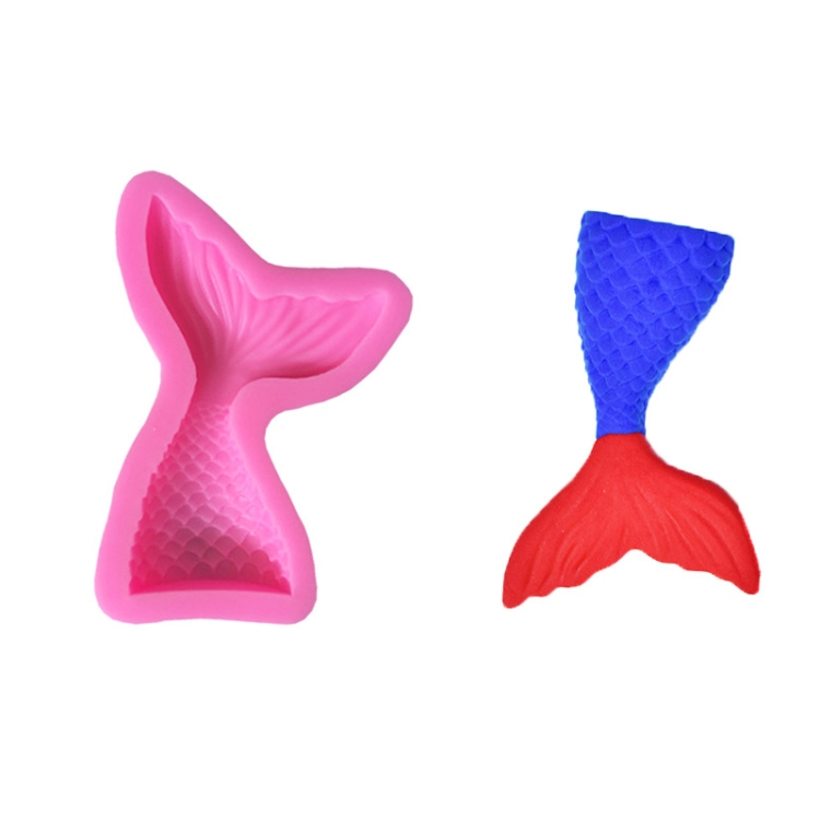 

5 PCS Mini Mermaid Tail Liquid Silicone Mold Fondant Baking Mold, Specification: Small (Pink) 15-95