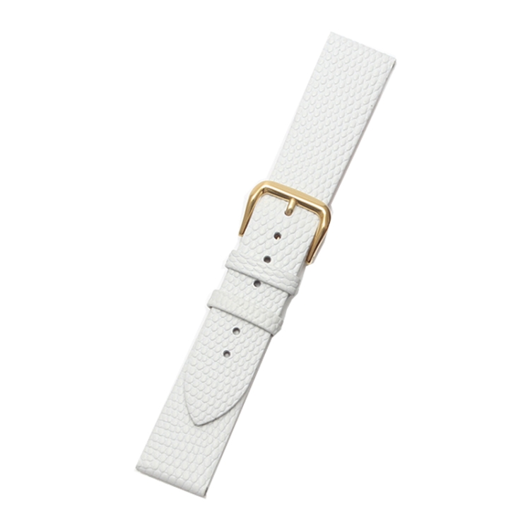 

Thin Watch Chain With Calfskin Lizard Pattern Strap, Size: Strap Width 12mm(White Gold Pin Buckle)