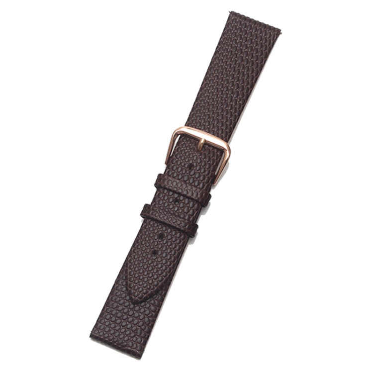 

Thin Watch Chain With Calfskin Lizard Pattern Strap, Size: Strap Width 12mm(Brown Rose Gold Pin Buckle)