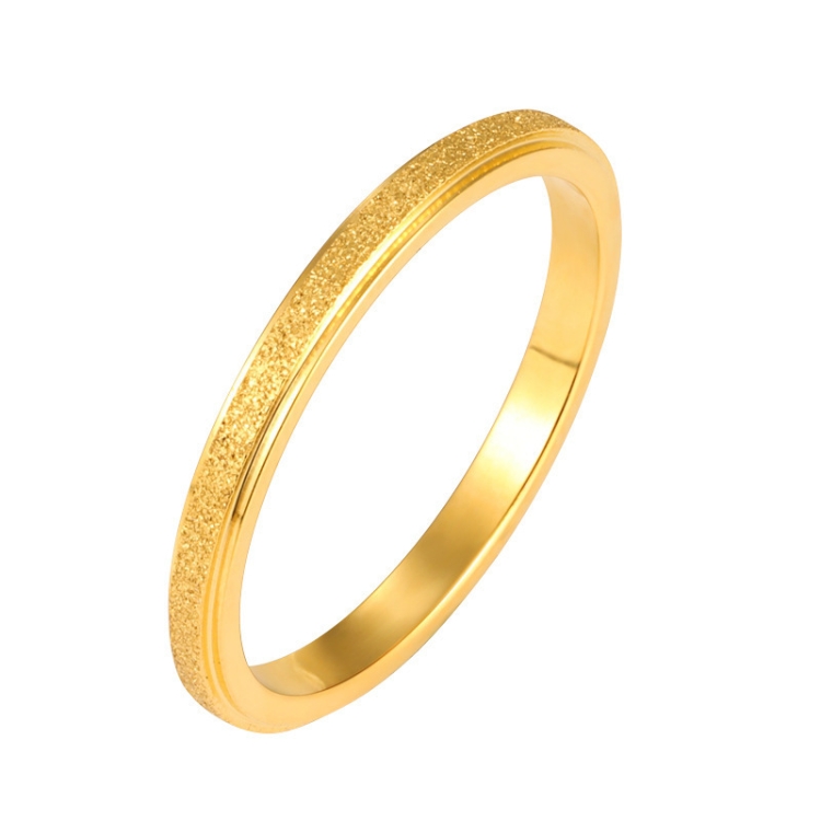

4 PCS Three Lifetimes Titanium Steel Couple Rings Very Fine Frosted Ring, Size: US Size 8(Golden)