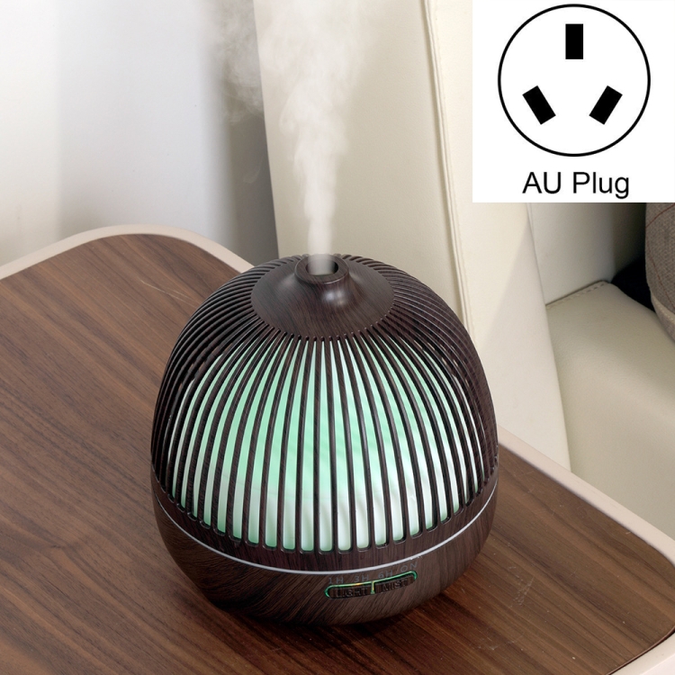 

Bird Cage Wood Graphic Aromatherapy Machine Ultrasonic Smart Home Colorful Night Light Hollow Humidifier, Product specifications: AU Plug(Deep Wood Pattern)