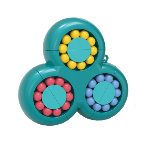 

4 PCS Rotating Magic Beans Decompression Educational Toys Children Fingertip Rubik Cube Toys(Triangle Turquoise)