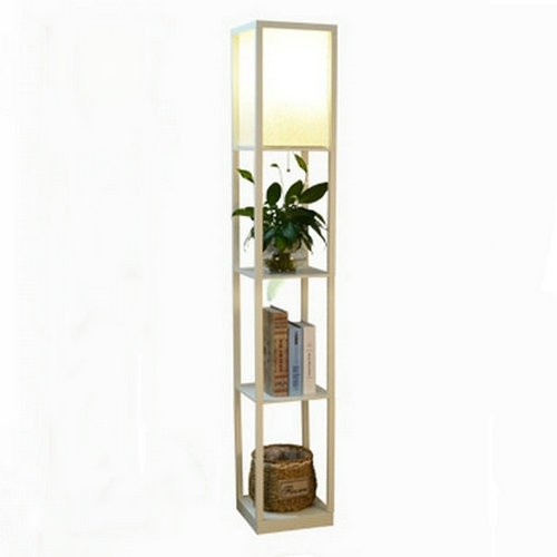 bedside floor lamp with shelf