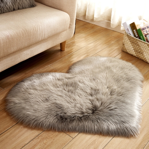 Sunsky Love Heart Rugs Artificial Wool Sheepskin Hairy Carpet