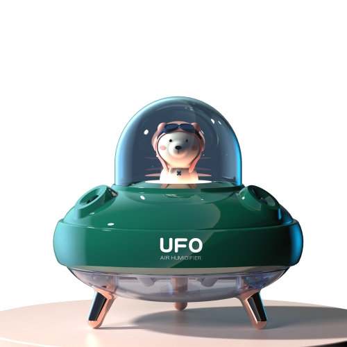 

HO3 UFO Double Spraying Pet Humidifier Home Air Nebulizer Water Replenishing Instrument, Colour: Battery Model (Green)