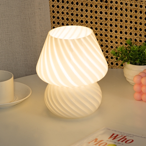 

PJ-104 5W Mushroom Glass Bedroom Bedside Table Decoration Table Lamp, CN Plug, Specification： Three-color Dimming