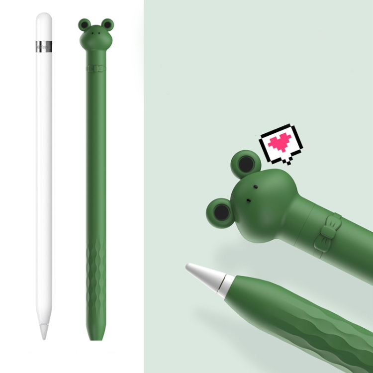 

Cartoon Silicone Capacitive Pen Non-Slip And Anti-Drop Protective Cover For Apple Pencil 1( Frog)