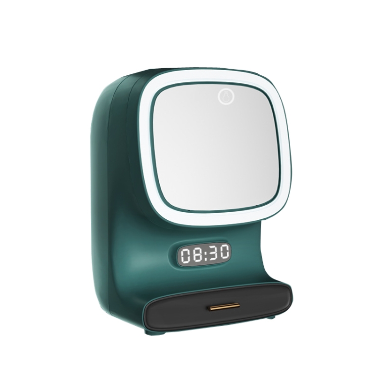 

Makeup Box LED Light Makeup Mirror Household Large-Capacity Cosmetic Rack, Size: Mirror(Green)