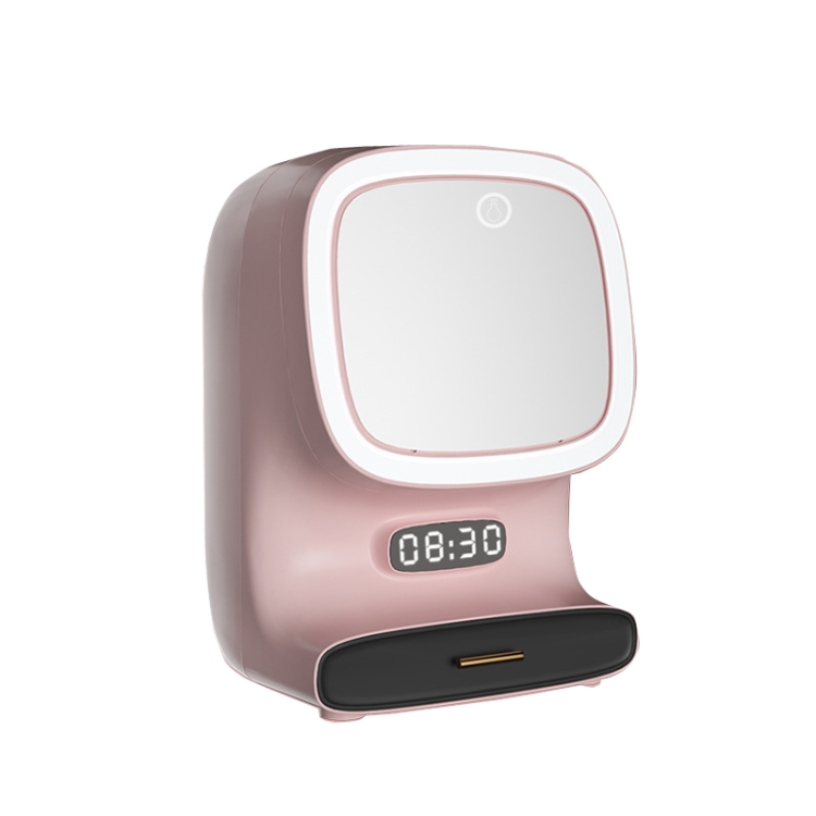 

Makeup Box LED Light Makeup Mirror Household Large-Capacity Cosmetic Rack, Size: Mirror(Pink)