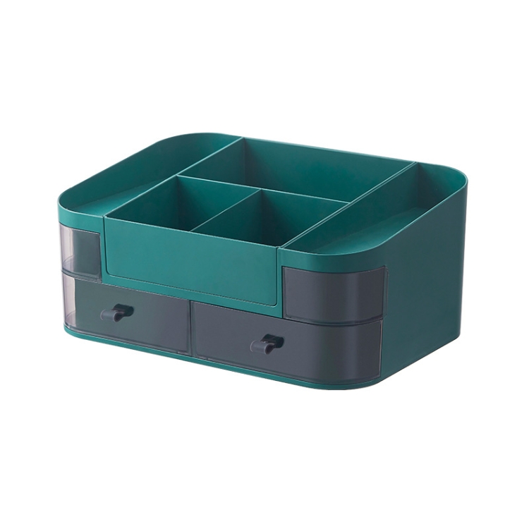 

Cosmetic Storage Box Desktop Large-Capacity Skin Care Lipstick Rack(Peacock Green)