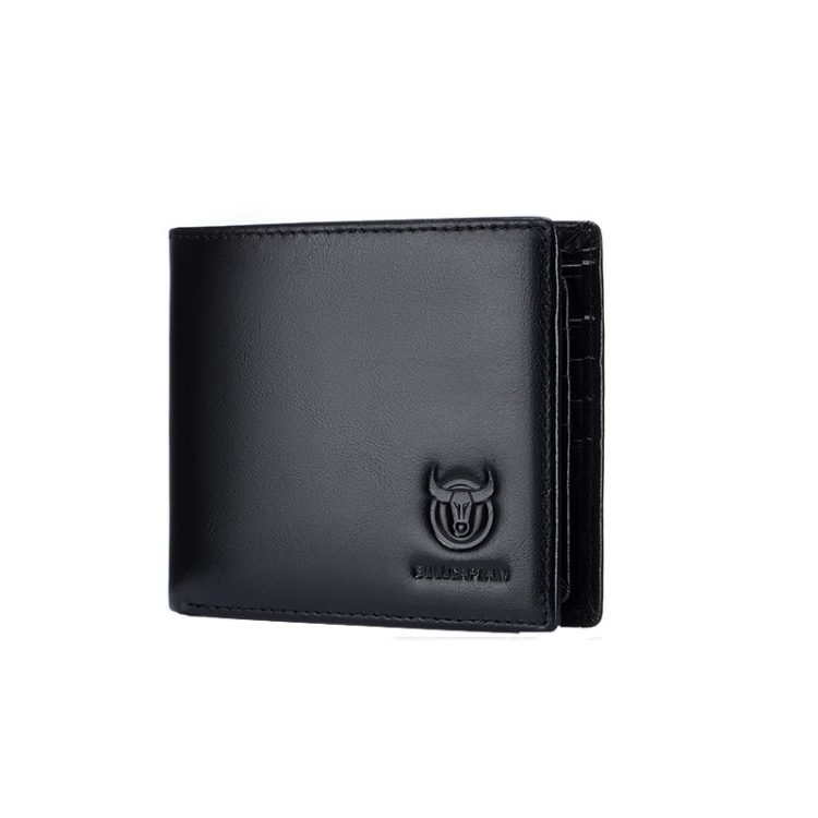 

BUFF CAPTAIN 05 Men Leather Short Wallet Anti-Theft Brush Multi-Card Bit First-Layer Soft Cowhide Wallet, Colour: Black