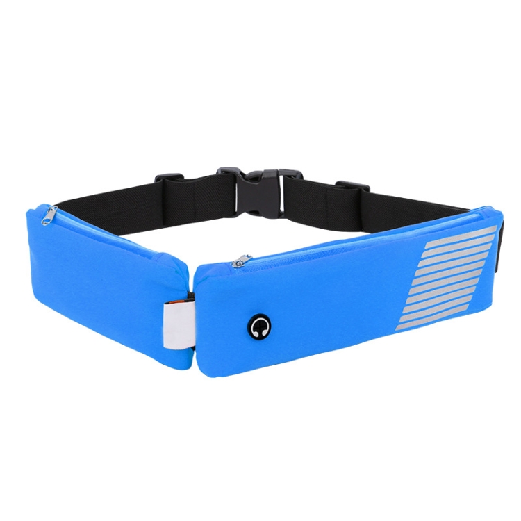 

2 PCS Lightweight Double-Pocket Sports Waist Bag Running Riding Waterproof Mobile Phone Bag(Sky Blue)