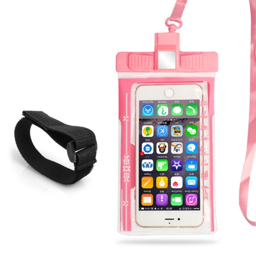 

3 PCS Mobile Phone Waterproof Bag Swimming Diving Mobile Phone Sealed Protective Cover With Survival Whistle, Specification： Armband (Pink)