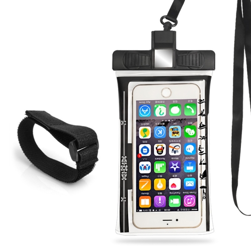 

3 PCS Mobile Phone Waterproof Bag Swimming Diving Mobile Phone Sealed Protective Cover With Survival Whistle, Specification： Armband (Black)