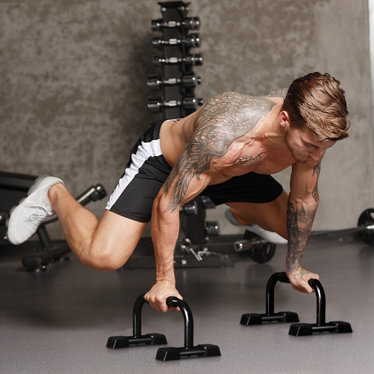

H-Type Push-Up Bracket Chest Exercise Fitness Equipment(Black )