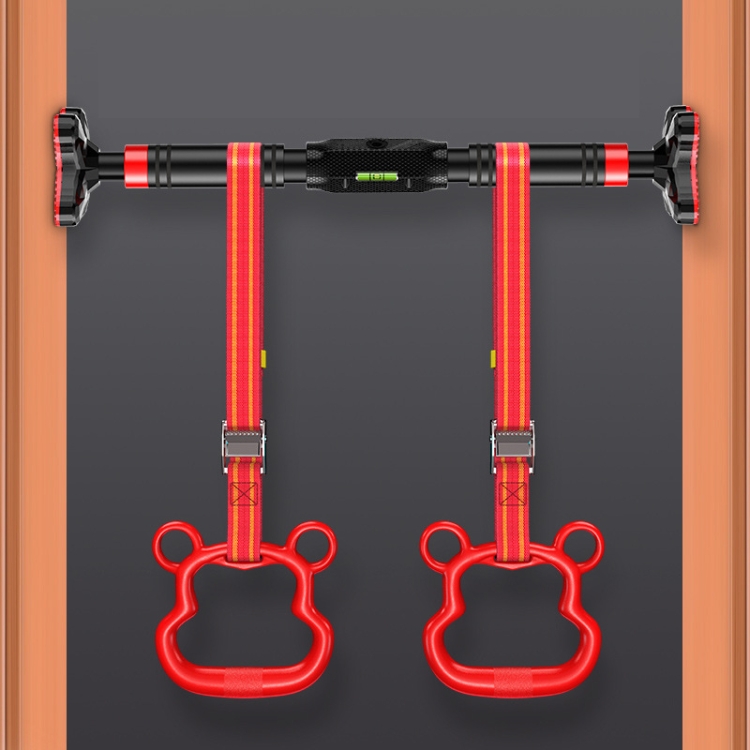 

Cross-Type Base Horizontal Bar Door Frame Pull-Ups Indoor Fitness Equipment Free Punching Children Hanger, Specification: For 110-140cm Door Frame + Ring